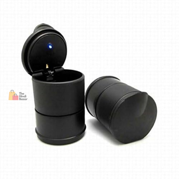 LED Portable Car Truck Auto Office Cigarette Ashtray Holder Cup - Black - Image 2