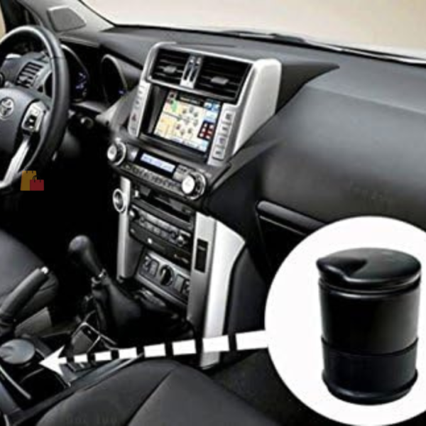 LED Portable Car Truck Auto Office Cigarette Ashtray Holder Cup - Black - Image 3