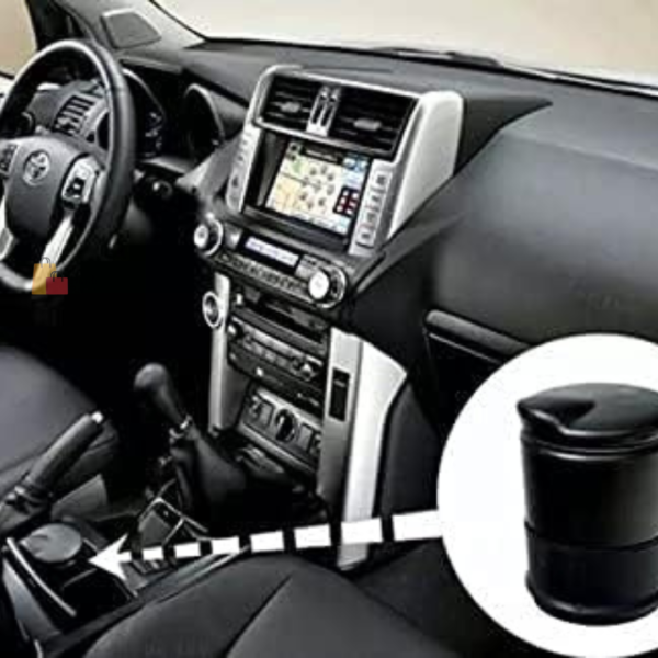 LED Portable Car Truck Auto Office Cigarette Ashtray Holder Cup - Black - Image 7