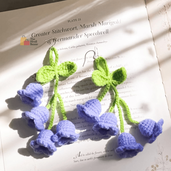 RAMONI Pink Bellflower Hand-Woven Car Pendant – Elegant Feather Bluebell Flower Decoration for Everyday Use - Image 5