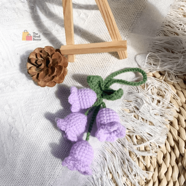RAMONI Pink Bellflower Hand-Woven Car Pendant – Elegant Feather Bluebell Flower Decoration for Everyday Use - Image 7