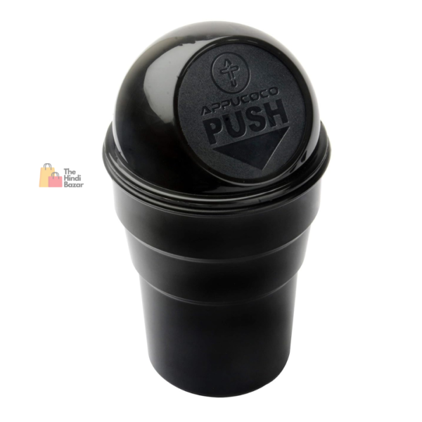 Mini Car Trash Bin Can Holder Dustbin - Black - Image 3