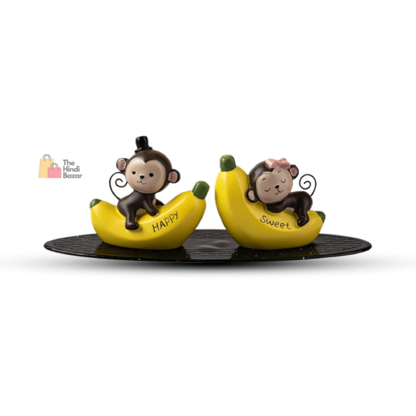 Car Dashboard Toys Car Interior Decoration Idols Ornaments with Anti Slip pad Resin (Banana Monkey) - Image 2