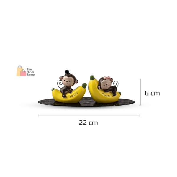 Car Dashboard Toys Car Interior Decoration Idols Ornaments with Anti Slip pad Resin (Banana Monkey) - Image 3