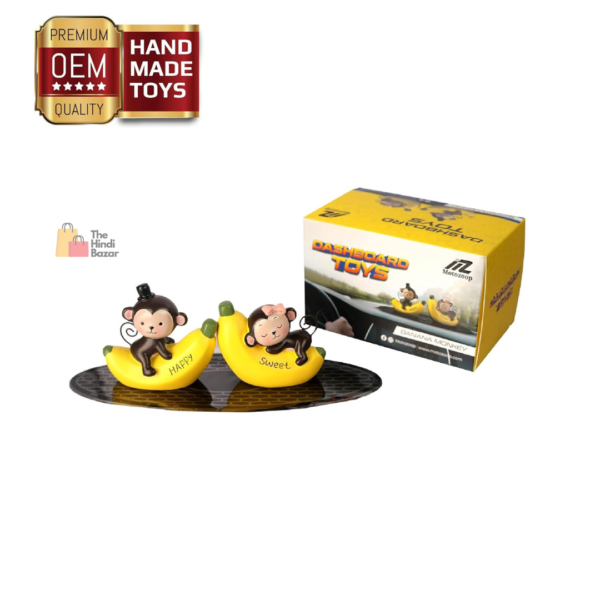Car Dashboard Toys Car Interior Decoration Idols Ornaments with Anti Slip pad Resin (Banana Monkey) - Image 7