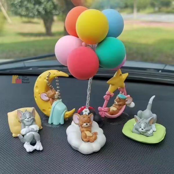 Tom & Jerry Cute Sleeping Car Interior Accessory-Cute Toy for car Dashboard and Table top (2), Plastic, Cartoon