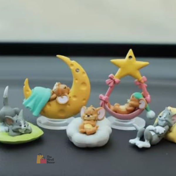 Tom & Jerry Cute Sleeping Car Interior Accessory-Cute Toy for car Dashboard and Table top (2), Plastic, Cartoon - Image 2