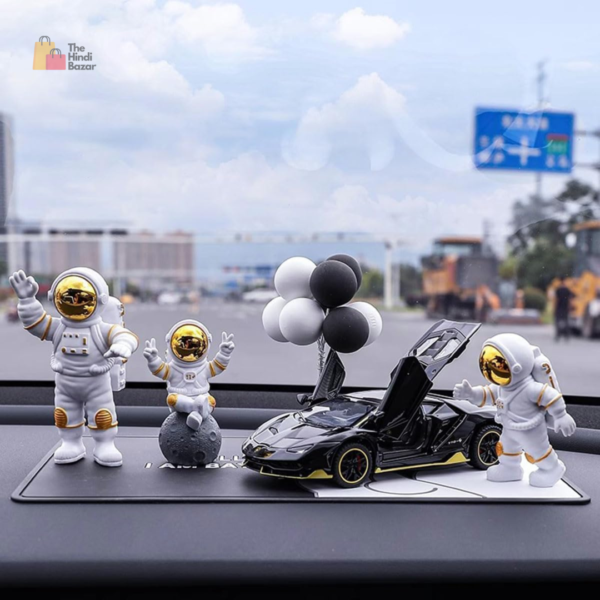 Polyvinyl Chloride 3Pcs Astronaut Action Figurine Home Decor Astronaut Statue Study Office Desk Decor Showpiece Gift Decoration Accessories Outer Space Pvc Sculpture(Golden) - Image 6