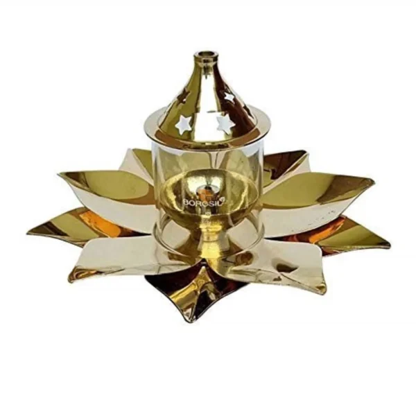 Borosil Brass Kamal Diya (Brass_10.2 Inch X 11.2 Inch X 3.3 Inch)
