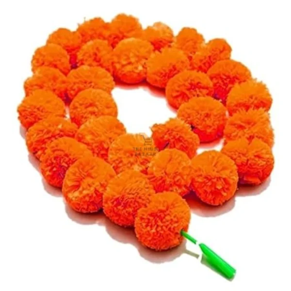 Orange Plastic Artificial Marigold Graland Flowers - Image 2