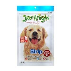 JerHigh Chicken All Life Stages Dog Treats, Free from by-Products & Gluten, Strip (Stick, 5X 70g)