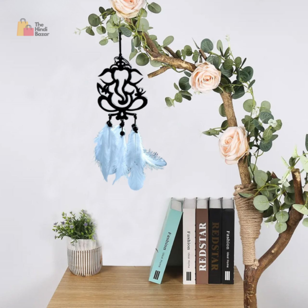 Acrylic Ganesha Car Hanging – Dream Catcher for Car Mirror, Interior Decoration Accessories, Ganesha Hanging for Car (Black, 1 Piece) - Image 6