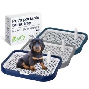 MAK7 Pets Portable Toilet Tray | Dog Poop Tray | Pee Pads for Dogs Holder | Indoor Mesh Toilet for Puppy Poop Training | Mess Free Dog Litter Tray | Pet Dog Potty Training Medium (54cmx42cmx4.5cm)