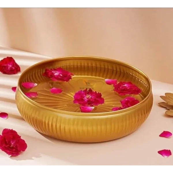 MAXXINN Gold Handcrafted Potpourri Flower Decorative Urli Bowl - Image 2
