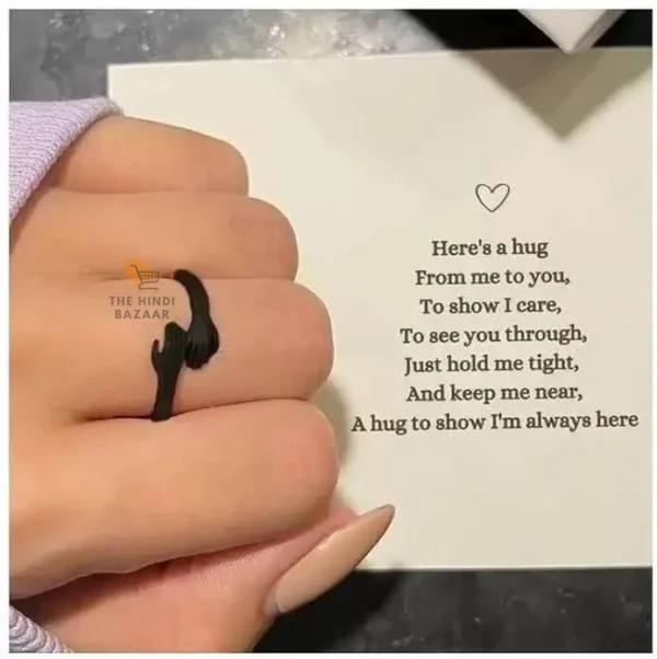 VIEN Hug Ring for Women Girls Hugging Hands - Image 5