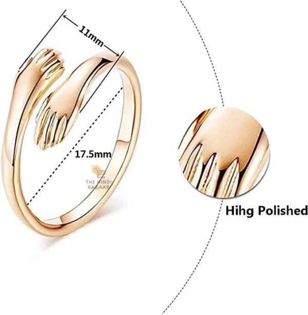 VIEN Hug Ring for Women Girls Hugging Hands - Image 3