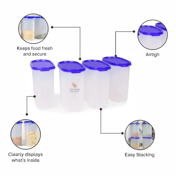 Tupperware Oval Dry Storage Containers 1.7L 4pc - Image 4
