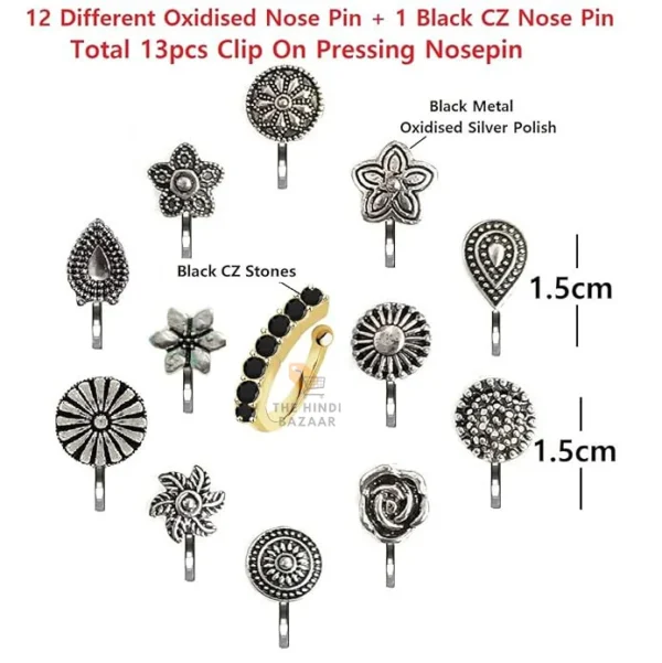 German Silver Nose Pin Ring Studs - Image 5