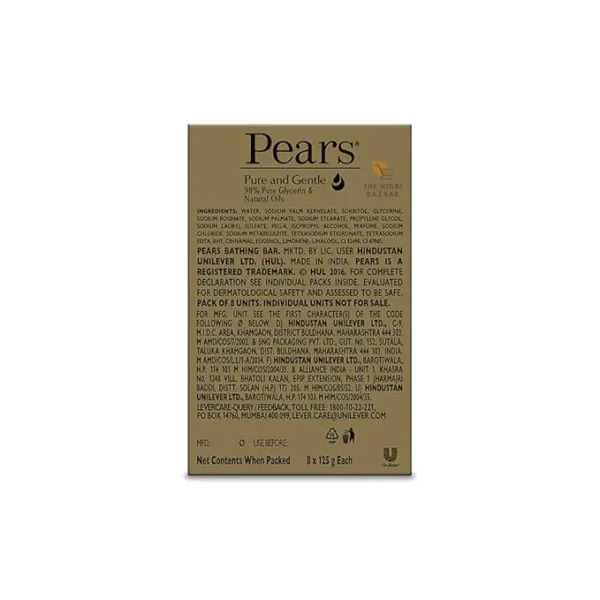 Pears Pure & Gentle Soap Bar (Combo Pack of 8) - Image 6