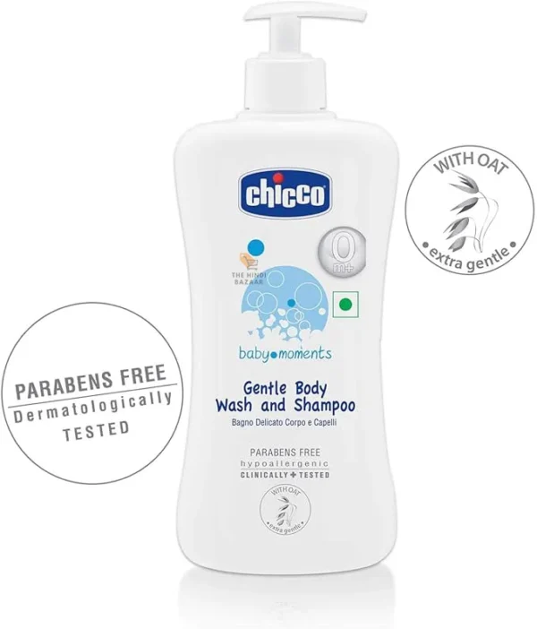 Chicco Baby Moments Gentle Body Wash and Shampoo (500ml)