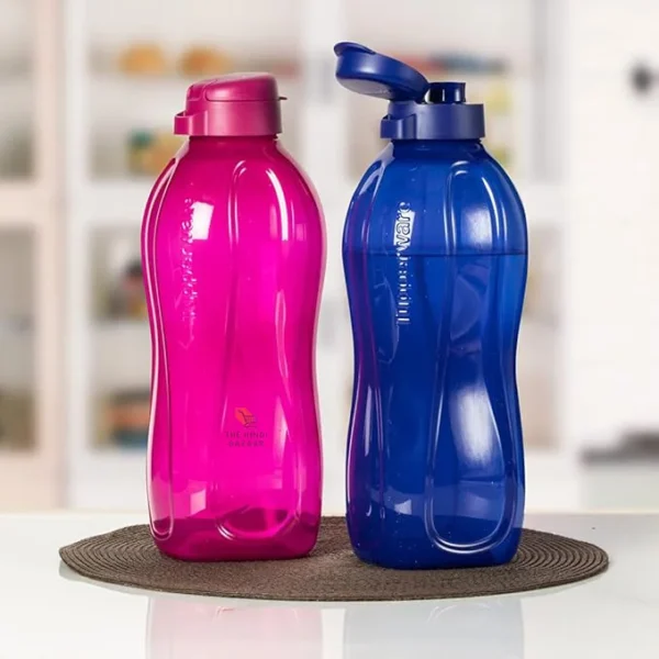 Tupperware Aquasafe Eco Plastic Bottle, 2L, Set Of 2, Purple, 2 Liter