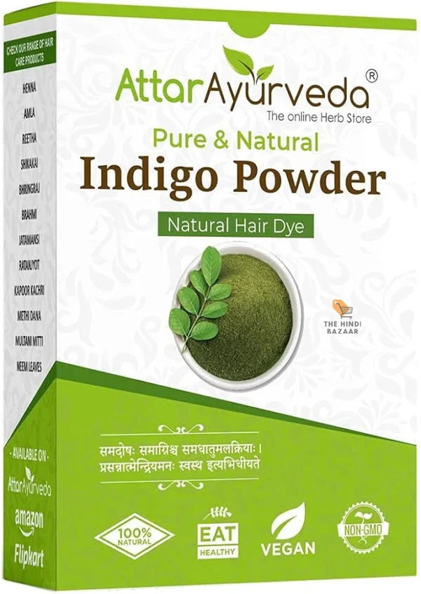 Attar Ayurveda Indigo Powder For Black Hair 200gm - Image 3