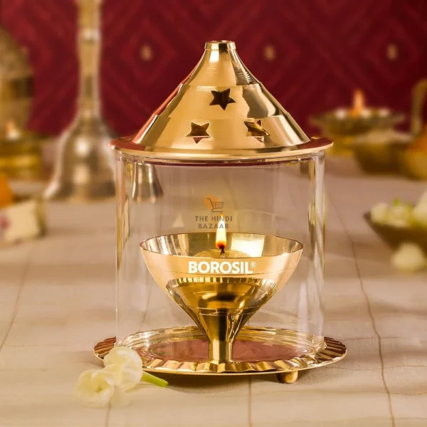 Borosil Akhand Diya (Medium, Brass) (HDADBTRD100) - Image 5