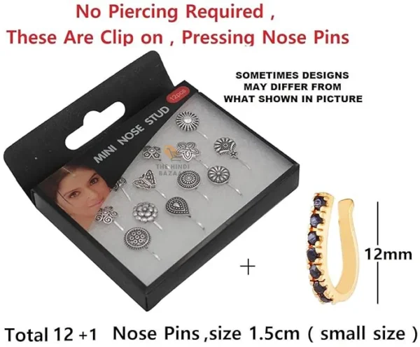 German Silver Nose Pin Ring Studs - Image 3