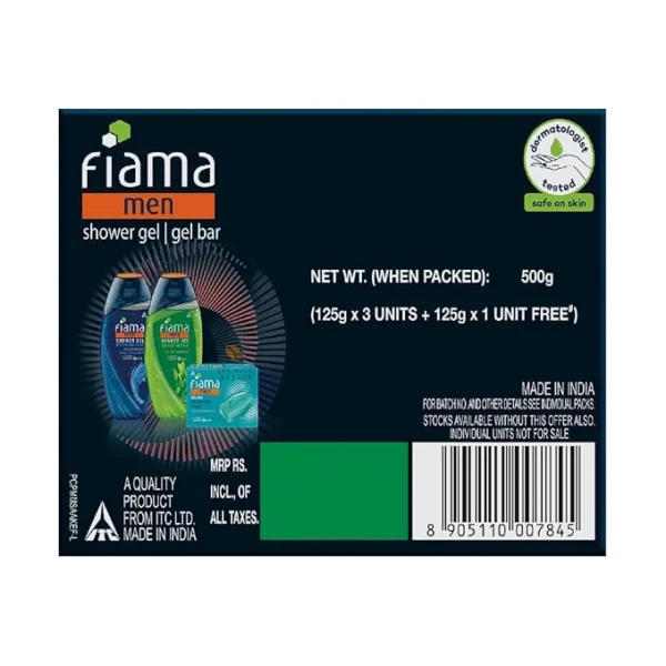 Fiama Men Deep Clean Gel Bar, With Charcoal, Grapefruit - Image 3