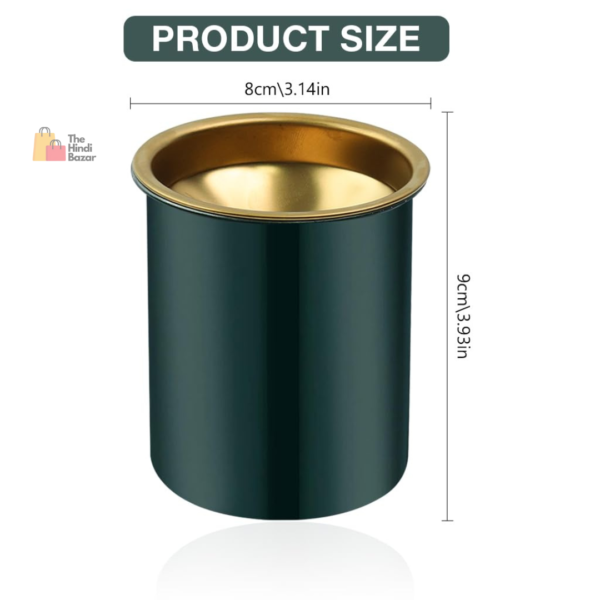 Car Ash Tray Stainless Steel Ashtray, Green Windproof Ashtray with Funnel Lid, Car Ash Tray Table Ash Tray for Home Office, 3.9 x3.9 x3.9 inches (Green) - Image 2