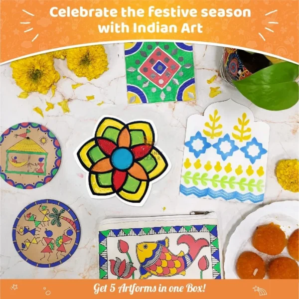 Imagimake Learn Indian Art Forms DIY Kit for Kids - 5 Art Forms - Image 4