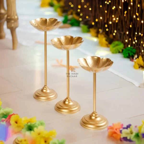A H D Decorative Urli Bowl Tealight Holder Stand (Set of 3) - Image 5