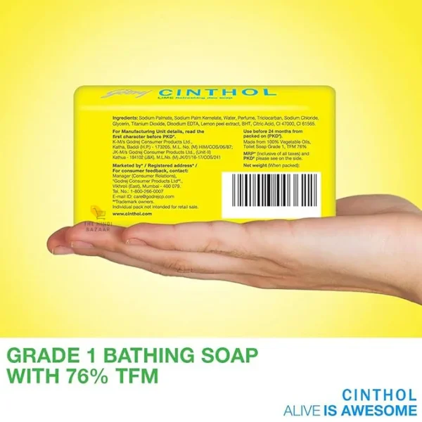 Cinthol Lime Soap, 150g (Pack of4) - Image 2