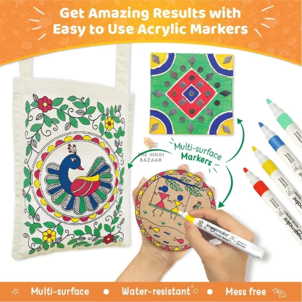 Imagimake Learn Indian Art Forms DIY Kit for Kids - 5 Art Forms - Image 5