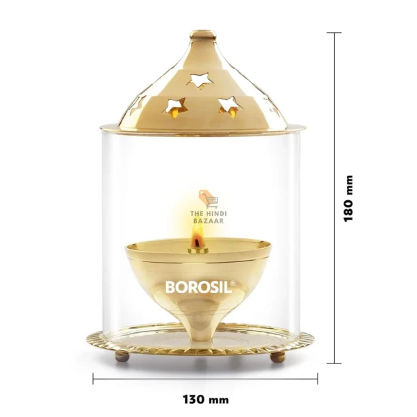 Borosil Akhand Diya (Medium, Brass) (HDADBTRD100) - Image 6
