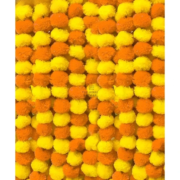 Pack Of 10 Yellow+ Light Orange Artificial Marigold Garland Toran