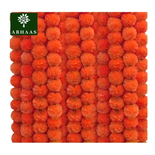Orange Plastic Artificial Marigold Graland Flowers - Image 3