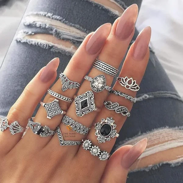 Floral Designs Silver Plushy Rings