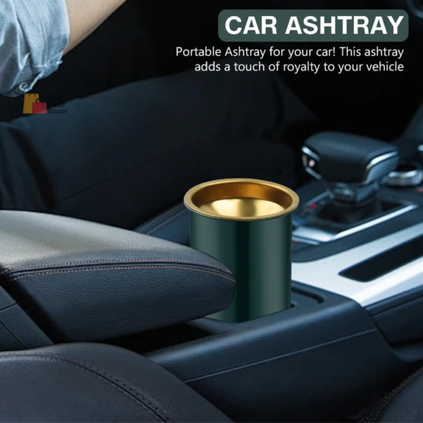 Car Ash Tray Stainless Steel Ashtray, Green Windproof Ashtray with Funnel Lid, Car Ash Tray Table Ash Tray for Home Office, 3.9 x3.9 x3.9 inches (Green) - Image 7