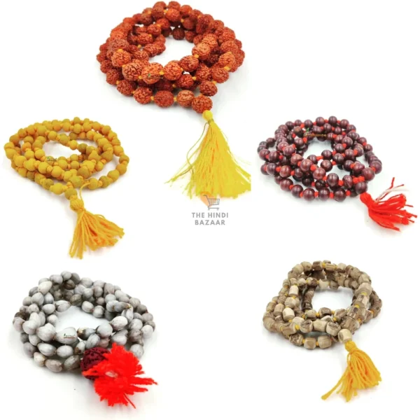 BRIJ HAAT Unisex Natural Jaap Mala Combo – 108+1(Rudraksha)