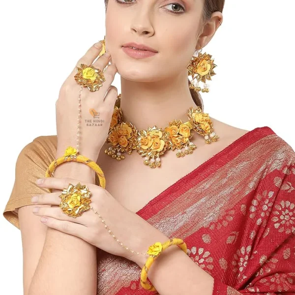 ZENEME Jewellery Set for Women Floret Gota Patti