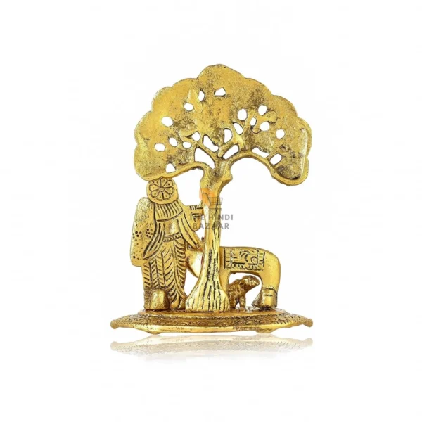 CraftVatika Radha Krishna Gift with Cow Calf Statue Murti - Image 2