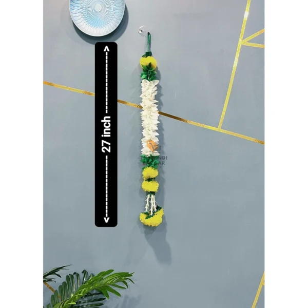 Handmade Artificial Jasmine Gajra Toran Marigold Garland - Image 2