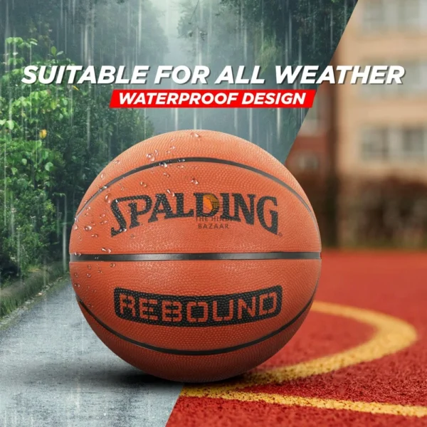 Spalding Rebound Rubber Basketball (Size 7, Orange) - Image 3