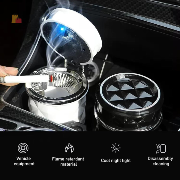 Car Cigarette Ashtray, Fire Proof, Smokeless Lid Easy to Clean Smoke Trash Can For AC Air Vent, Cup Holder, Dashboard, Portable Ash Tray, Accessories Indoor Outdoor Travel Car - Image 7