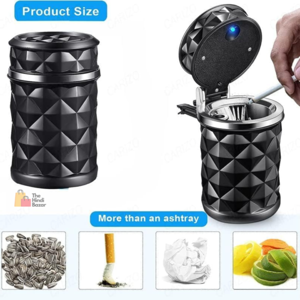 Car Cigarette Ashtray, Fire Proof, Smokeless Lid Easy to Clean Smoke Trash Can For AC Air Vent, Cup Holder, Dashboard, Portable Ash Tray, Accessories Indoor Outdoor Travel Car - Image 9