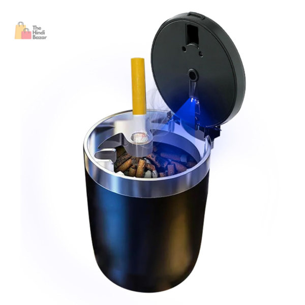Ash Tray for Car | Stainless Steel Liner | Portable Ash Trays for Smoking for Home | Smell Proof Ashtray with Lid | Truck, Auto, Office, Home, Bar, Travel, Car Ashtray for Cigarette | Black