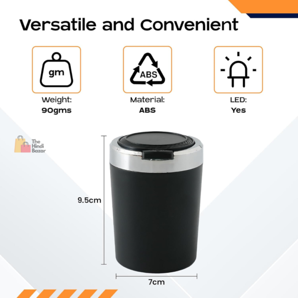 Ash Tray for Car | Stainless Steel Liner | Portable Ash Trays for Smoking for Home | Smell Proof Ashtray with Lid | Truck, Auto, Office, Home, Bar, Travel, Car Ashtray for Cigarette | Black - Image 2