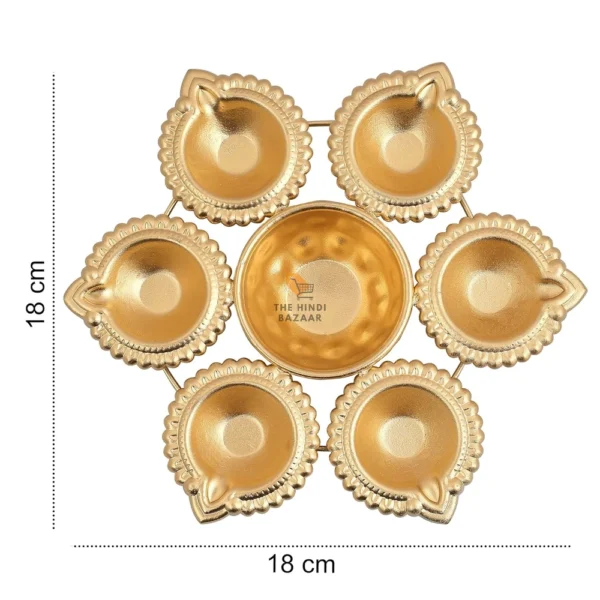 Diya Shape Flower Decorative Urli Bowl (7 inches) - Image 5