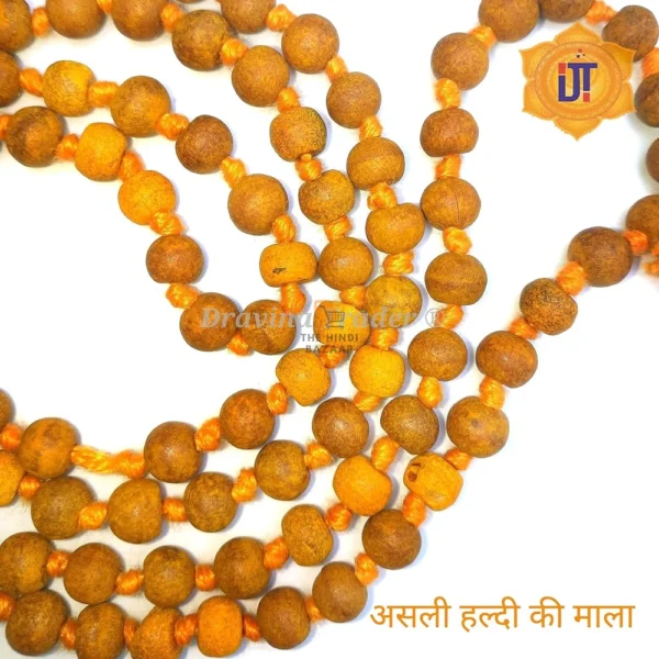 Dravina Trader® 100% Natural Haldi Mala (108+1 Beads) - Image 4